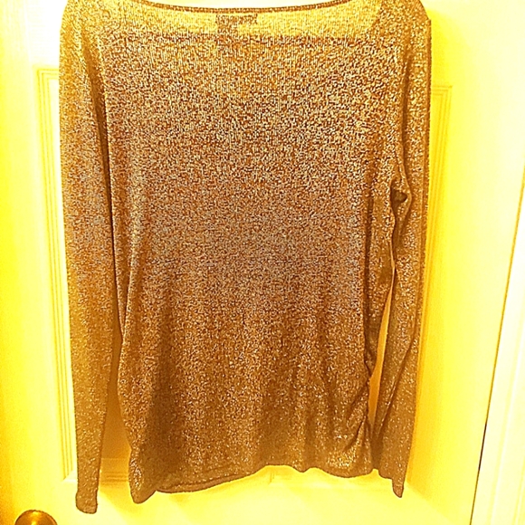 DKNY Metallic Sheer Top-Large - Picture 3 of 3
